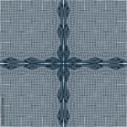 Dense mesh and huge seams forming a cross.