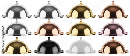 Assorted Round Serving Covers in Different Metallic Colors