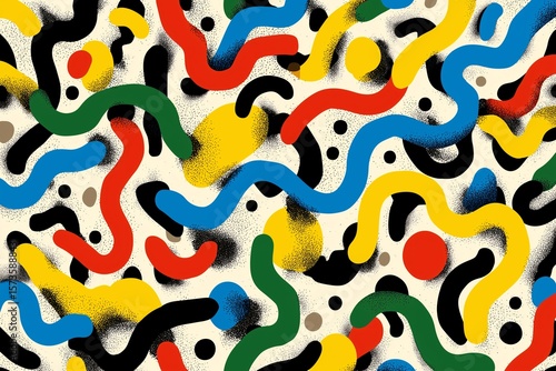 Colorful Abstract Pattern. Vibrant Swirls, Dynamic Curves & Creative Design in Modern Art Background