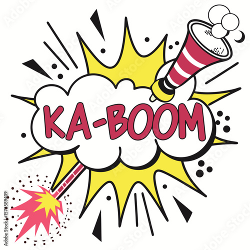 Exploding comic speech bubble illustration
