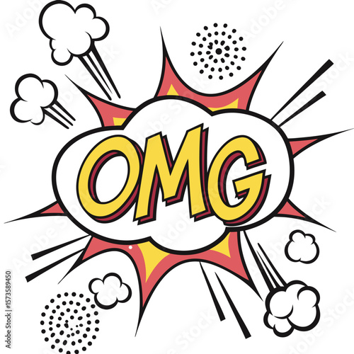 Expressive omg vector speech bubble burst design for creative projects