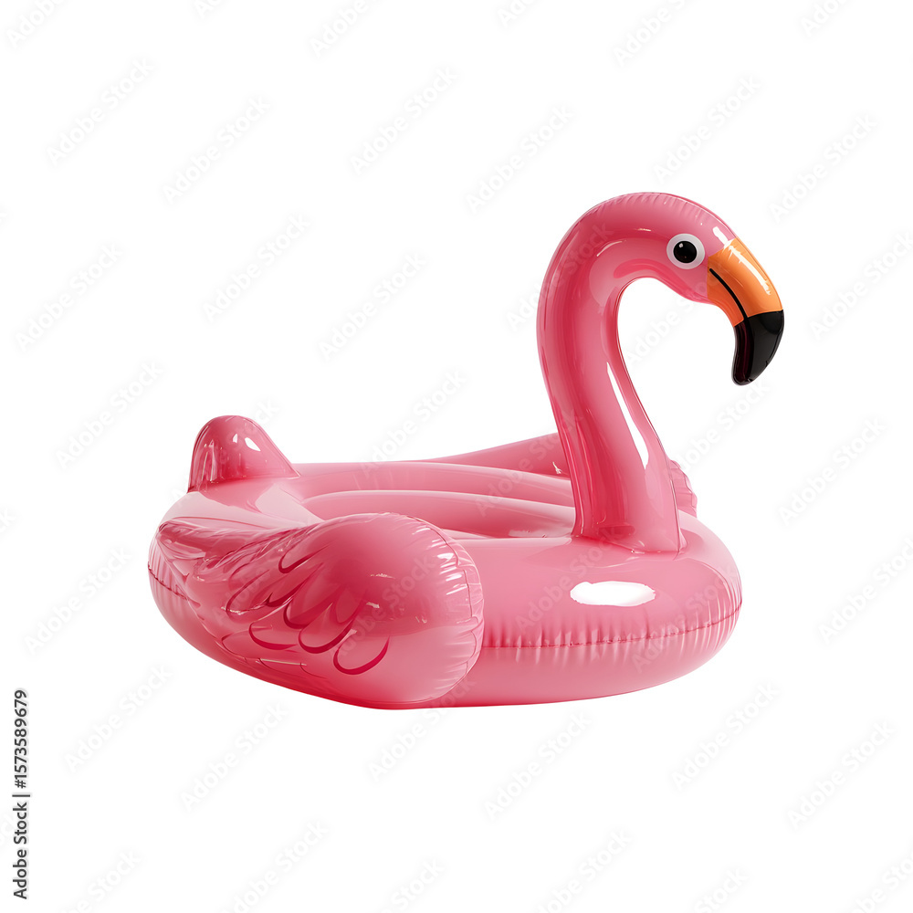 Pink inflatable flamingo pool float provides playful summer vibes for backyard fun and vacation relaxation in a swimming pool. Pink inflatable flamingo pool float provides playful summer vibes for backyard fun and vacation relaxation in a swimming pool.