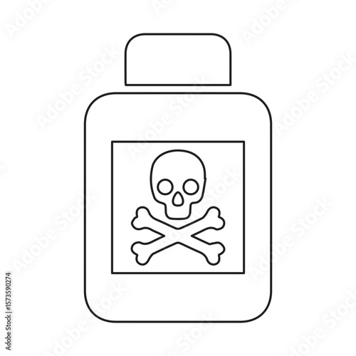 Poison warning bottle line icon