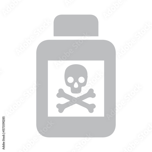 Poison warning bottle icon