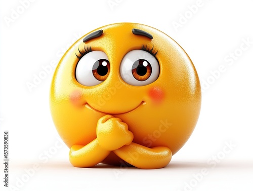 3D Praying Emoji Character for Digital Communication & Social Media Graphics