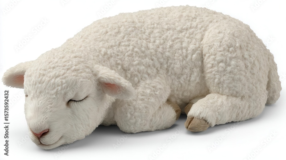 Obraz premium Sleeping lamb figurine