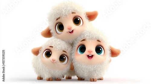 Cartoon sheep trio