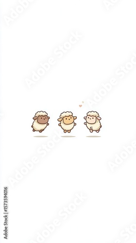 Cartoon sheep jumping image