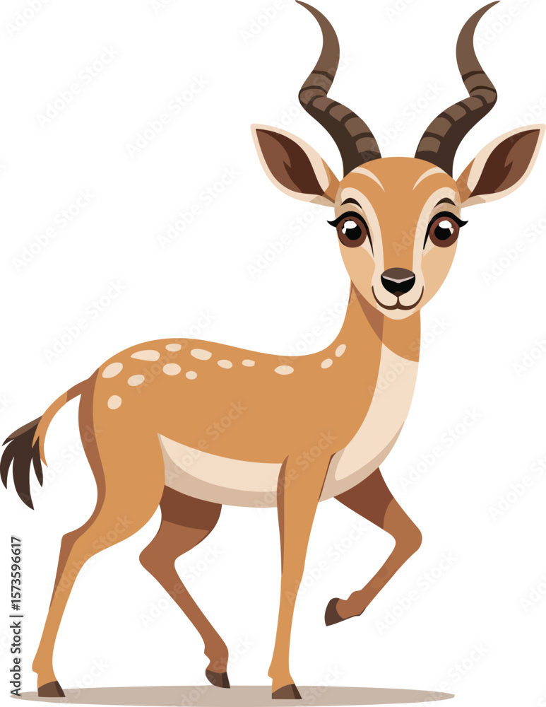 Cute cartoon a illustrator vector antelope Cute cartoon a illustrator vector antelope