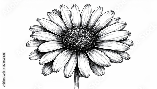 Detailed black and white flower drawing (1)