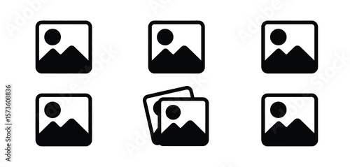 Multiple Picture Icons on White Background