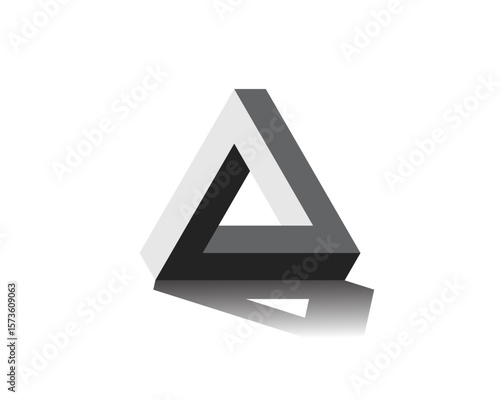 grayscale 3d Impossible penrose triangle shading logo
