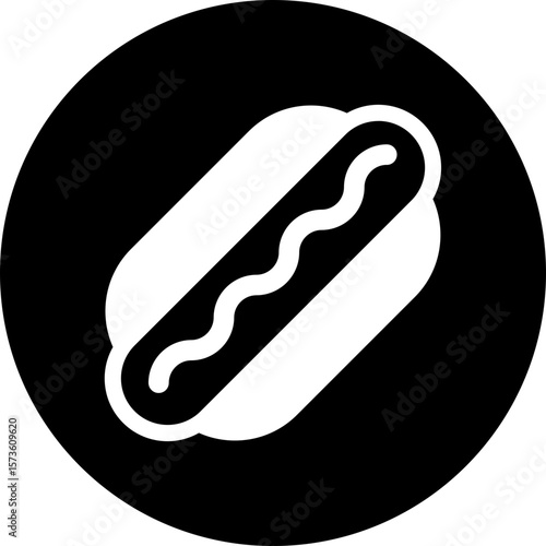 Hot dog icon silhouette in circle