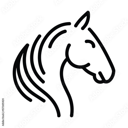 Elegant Line Art Horse Head Vector Illustration for Design Projects