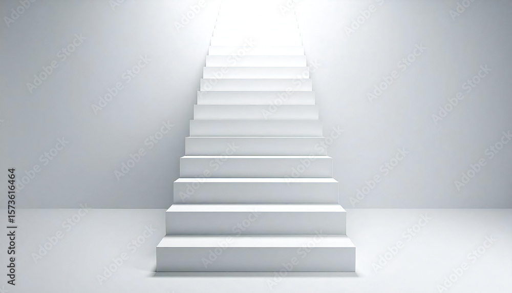 Fototapeta premium 白い階段。シンプルな階段。White stairs. Simple stairs.
