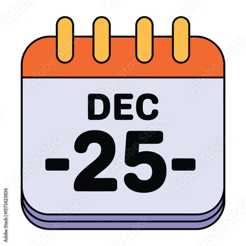 Calendar page showing december 25th date for christmas celebration