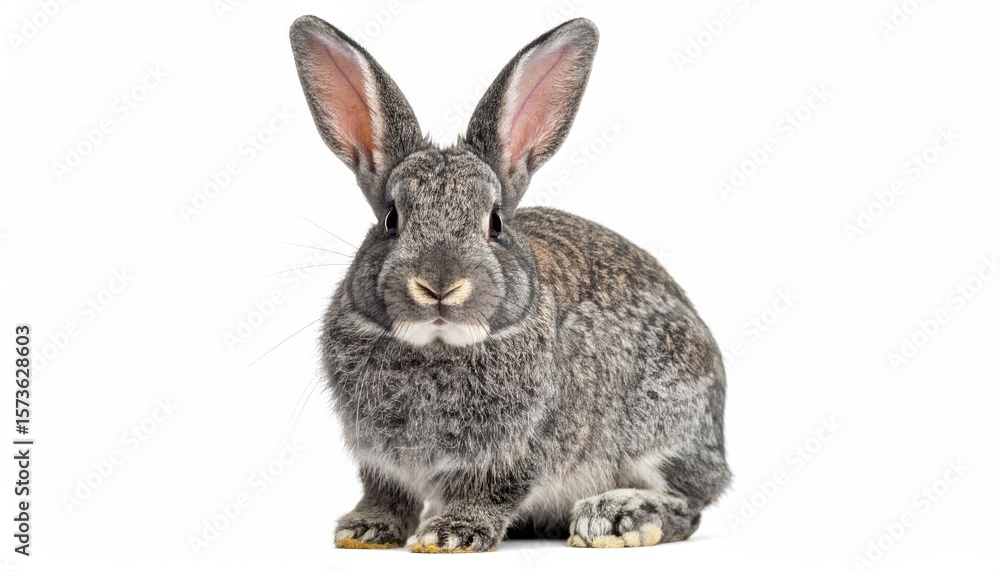 Obraz premium Gray rabbit, front view (1)