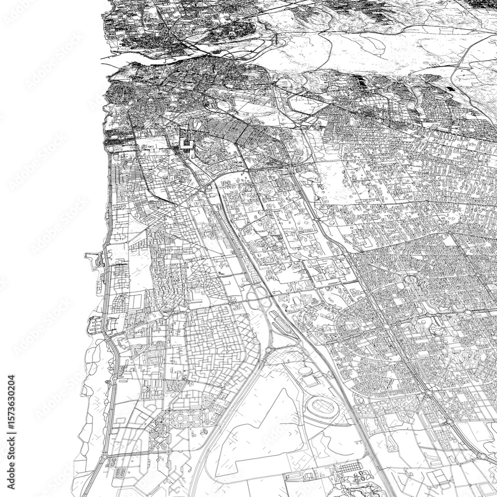 Fototapeta premium 3D illustration of city and urban in Rabat Morocco