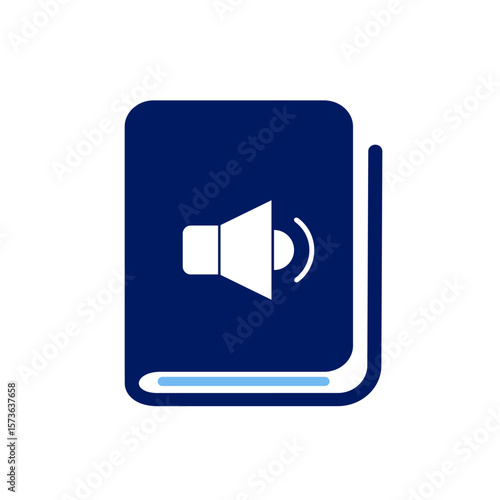 Audio book icon on white background.