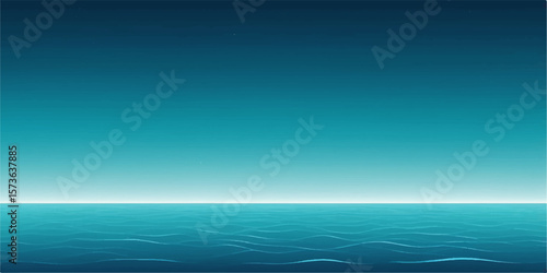 Blue sky over calm sea with clouds and horizon view