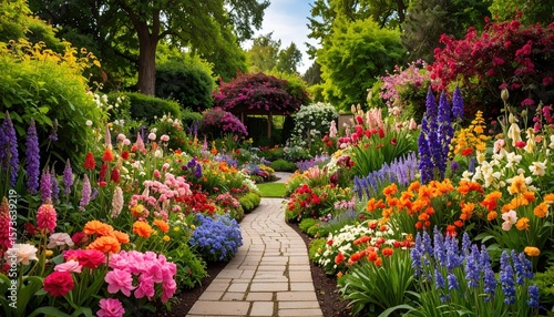 Colorful garden path
