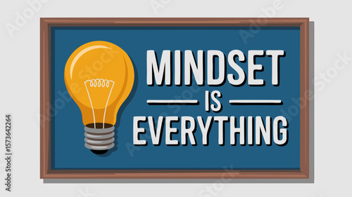 Motivational message about mindset and idea with a lightbulb concept for inspiration