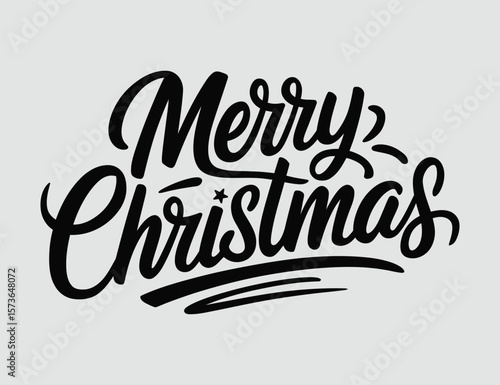 Elegant Black Lettering Festive Greetings for a Merry Christmas Holiday Season