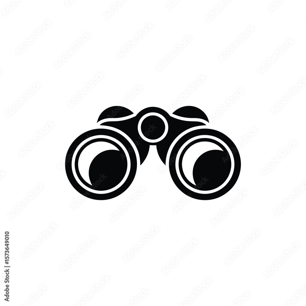 Silhouette Classic Binoculars for Birdwatching and Outdoor Observation, Isolated on White Silhouette Classic Binoculars for Birdwatching and Outdoor Observation, Isolated on White