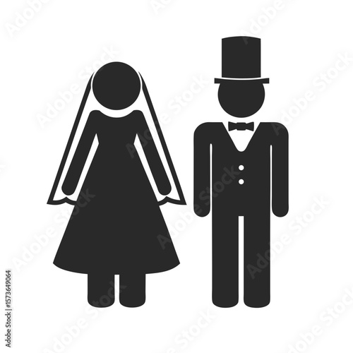 Bride and Groom icon  silhouette vector illustration