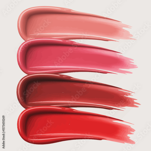 Various Shades of Lip Gloss Swatch