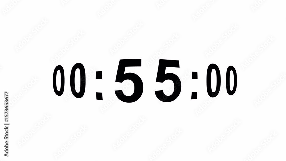 1 minutes countdown timer lens effect white background. 4k Video 1 minutes countdown timer lens effect white background. 4k Video