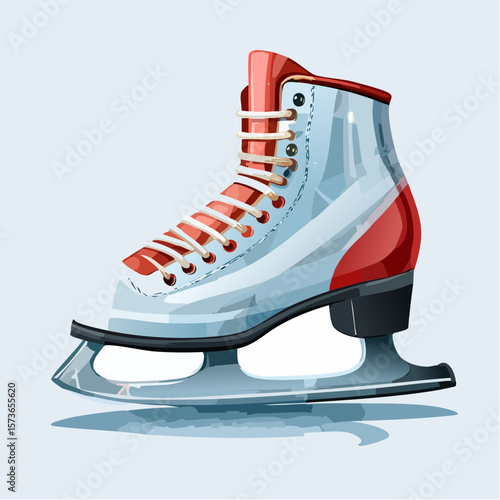 Ice Skate Illustration: A vibrant illustration captures a single ice skate, its sleek design and bold colors hinting at the freedom and joy of gliding across the ice.