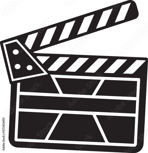 movie clapper board vector, movie clapperboard silhouette vector icon, movie clapper board vector logo