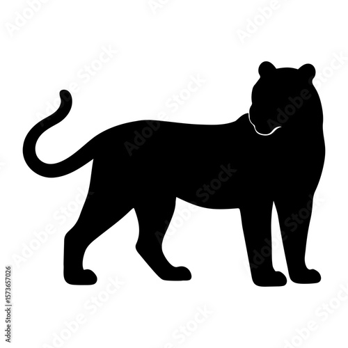 Tiger silhouette looking backward 2