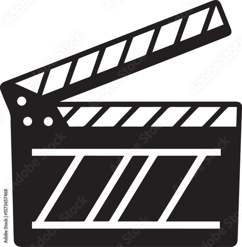 movie clapper board vector, movie clapperboard silhouette vector icon, movie clapper board vector logo