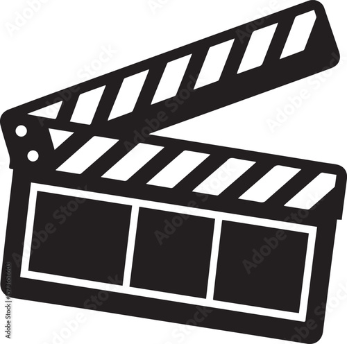 movie clapper board vector, movie clapperboard silhouette vector icon, movie clapper board vector logo