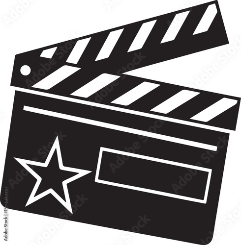 movie clapper board vector, movie clapperboard silhouette vector icon, movie clapper board vector logo