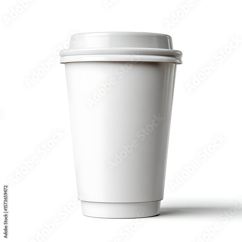Wallpaper Mural White disposable coffee cup with lid, displayed on a clean white background. Perfect for takeaway drinks, coffee shops, and cafe visuals Torontodigital.ca