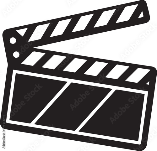 movie clapper board vector, movie clapperboard silhouette vector icon, movie clapper board vector logo