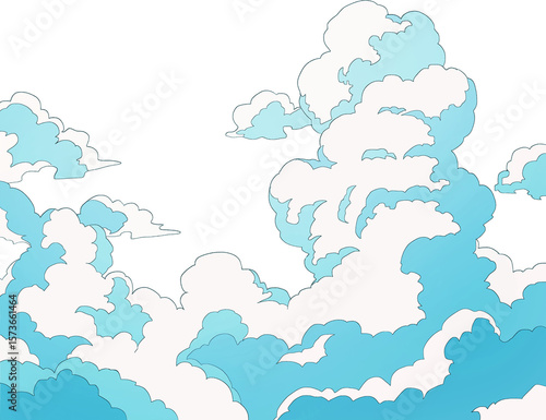 背景透過さわやか入道雲イラスト