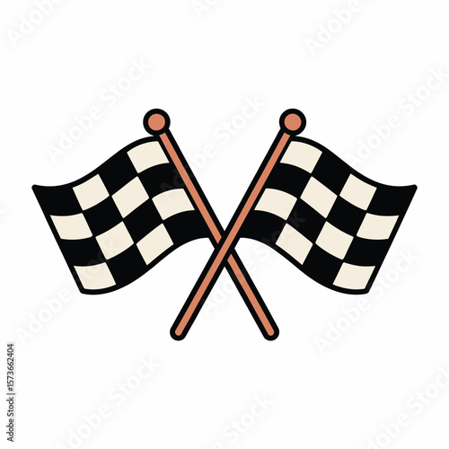 Crossed Checkered Racing Flags