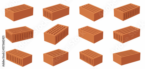 Multiple Illustrations of Hollow Building Bricks