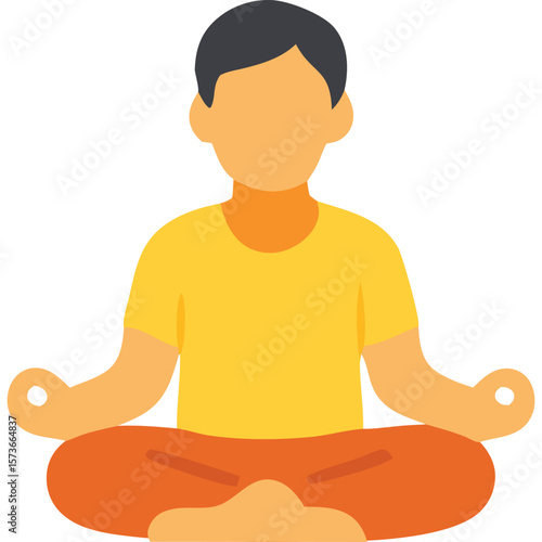 Colorful Flat Illustration of a Person in a Meditative Pose