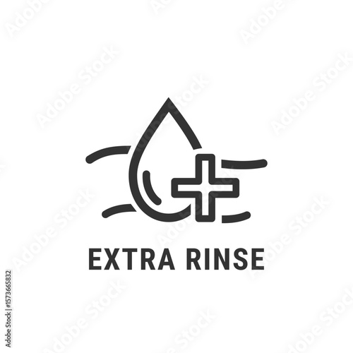 extra rinse icon or extra rinse label vector isolated. Best extra rinse icon for apps, websites, or about washing machine product design.