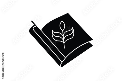 Journaling notebook icon in wellness theme thoughtful reflection vector art illustration