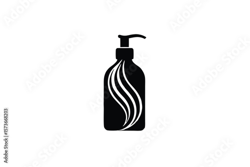 Minimal hair care product icon simple beauty vector art illustration