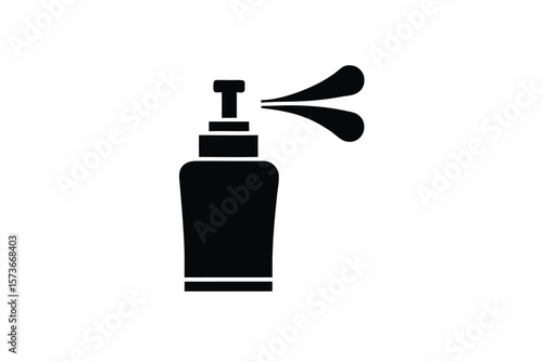Minimal perfume spray icon for aromatherapy fragrant mist vector art illustration