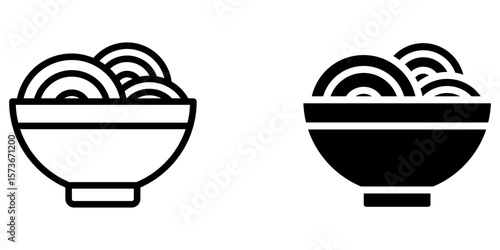 noodles icon white on background