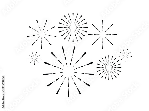 fireworks shapes, fireworks spark silhouettes