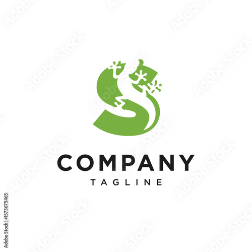 Letter S Gecko Logo Icon Vector